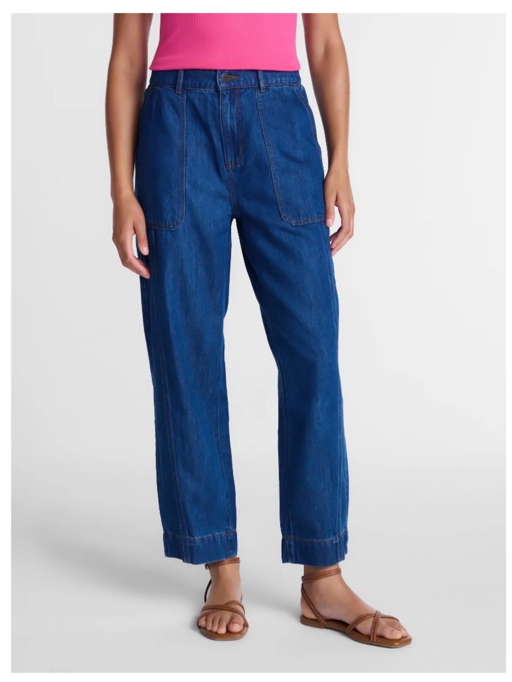 Time and Tru Women’s High Rise Drapey Barrel Jeans